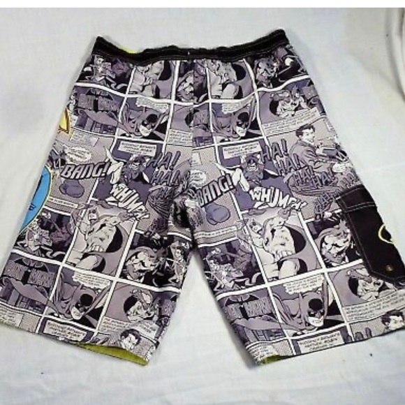 DC Comic Batman Swim Trunks/ Board shorts. Boys size 10/12 - Picture 6 of 10
